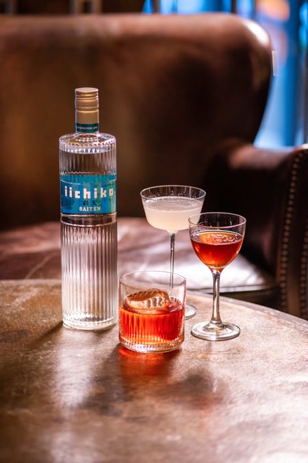 Cocktails from the “Start Everything with J” series made with iichiko Saiten.