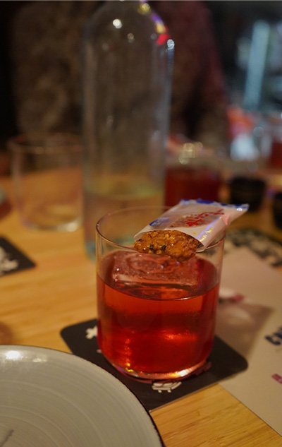 Mario’s The Other Rice Negroni, served during the pairing event.