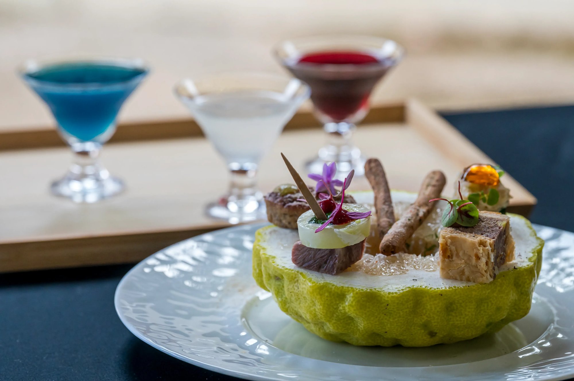 Dish served alongside the cocktails