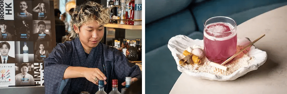 香港大会の優勝者は「FLAIR UP」のWASHAMさん。カクテルは「Purple Sky」