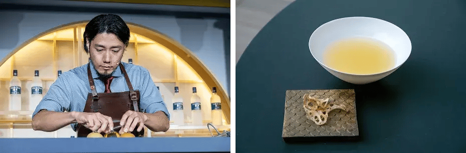 2番は「LES CLOS（レクロ）」（熊本市）の光田恭祐（みつだ きょうすけ）さん。カクテルは「黄金の陽（コガネノヒ）」