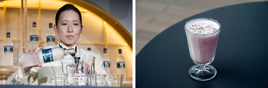 6番は「cocktailbar BLUEMOON」（札幌市）の竹下紗希（たけした さき）さん。カクテルは「旨麹甘（うまこうじあま）」