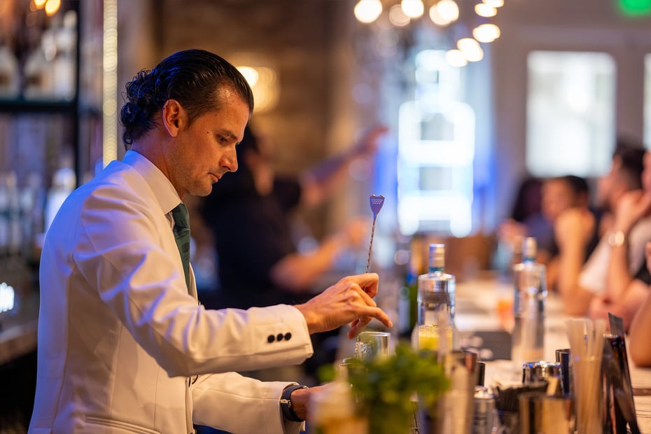 Erik Lorincz, owner-bartender of Kwãnt Mayfair