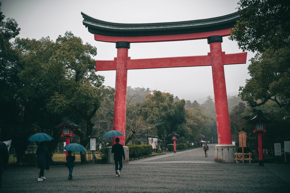 宇佐神宮境内に入るゲート、大鳥居(おおとりい)
