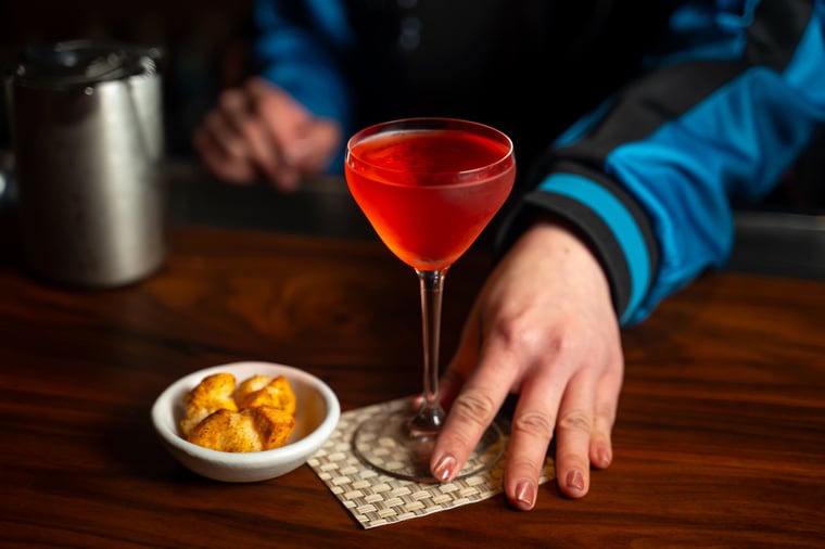 Koharu Usui's Garden Ruby cocktail that took first place