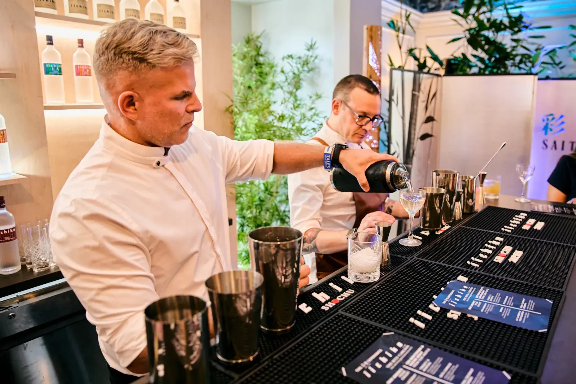 Leo Robitschek (front) and Davide Segat of Side Hustle prepared cocktails with calm, assured movements throughout.
