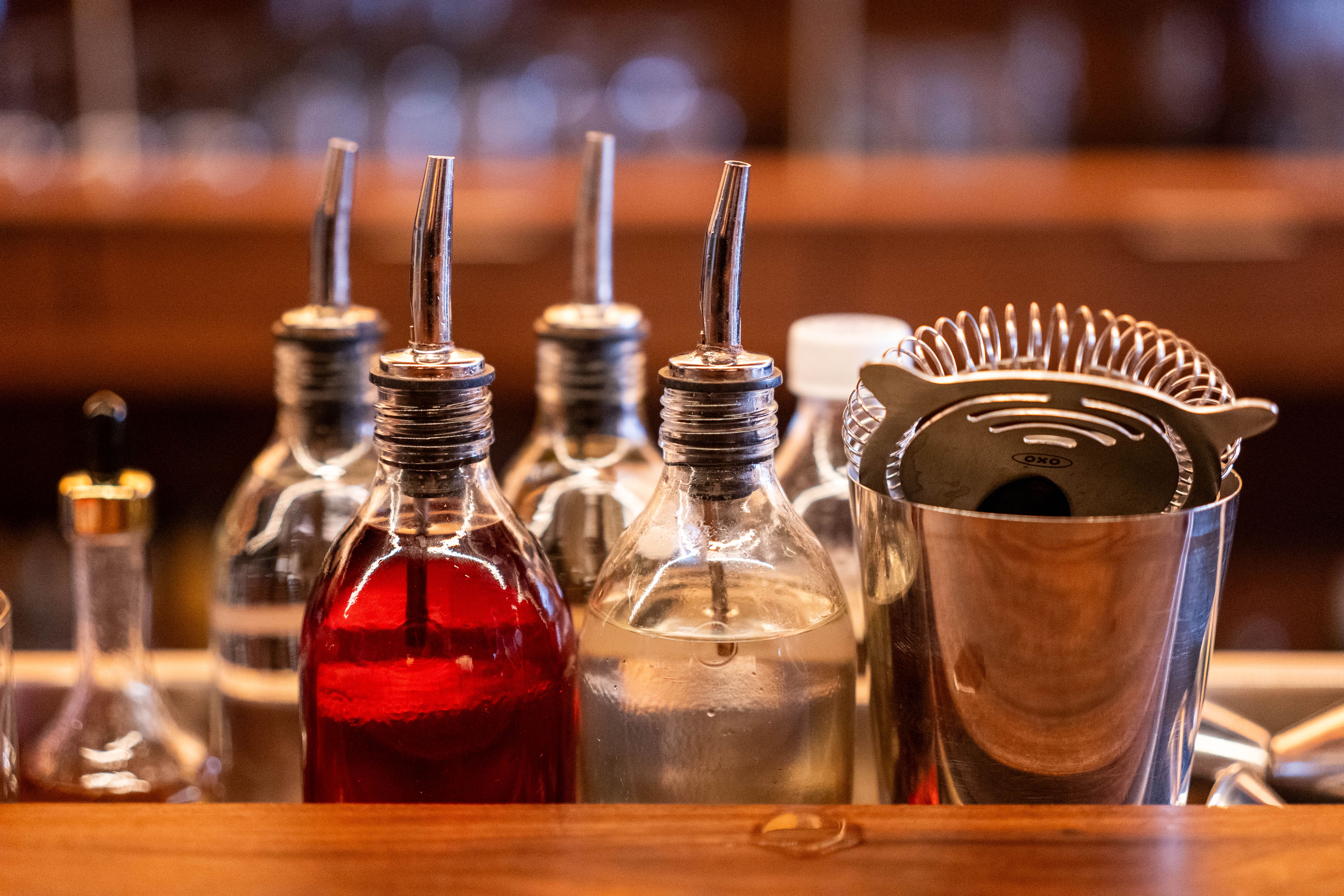 The bar counter at Bar Goto Niban