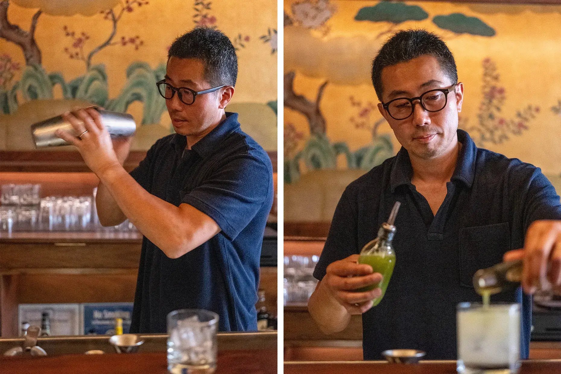 The KOJI-SAN, a standard cocktail mixed with iichiko Saiten. (The iichiko Saiten bottle was photographed in 2023. It received an updated design in 2025)